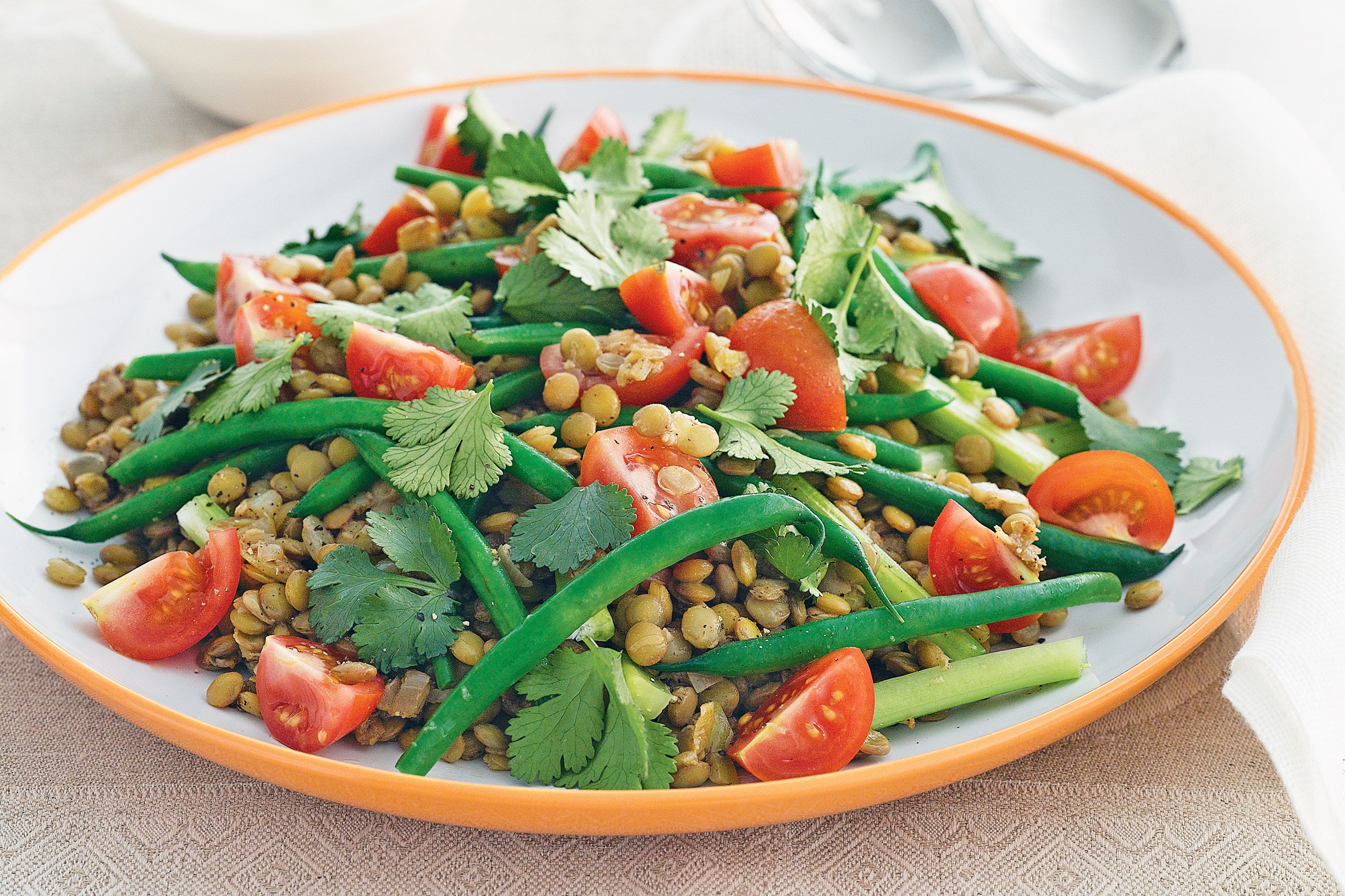 Lentil and Green Bean Salad with Lime Infused Olive Oil