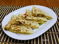 Potato Quesadilla with Basil Infused Olive Oil